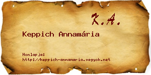 Keppich Annamária névjegykártya